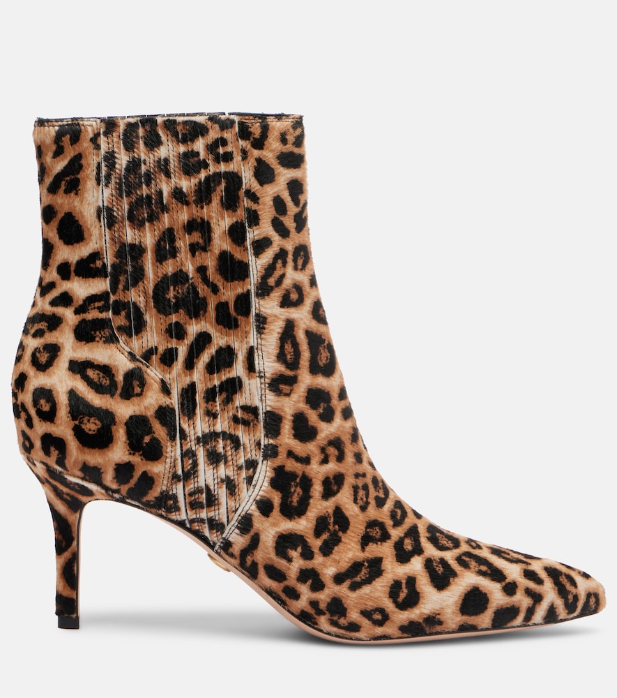 Veronica Beard Lisa 70 leopard-print calf hair ankle boots