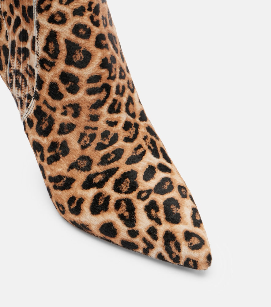Veronica Beard Lisa 70 leopard-print calf hair ankle boots