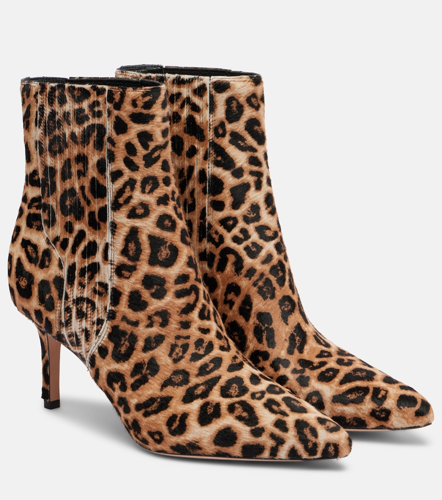 Veronica Beard Lisa 70 leopard-print calf hair ankle boots
