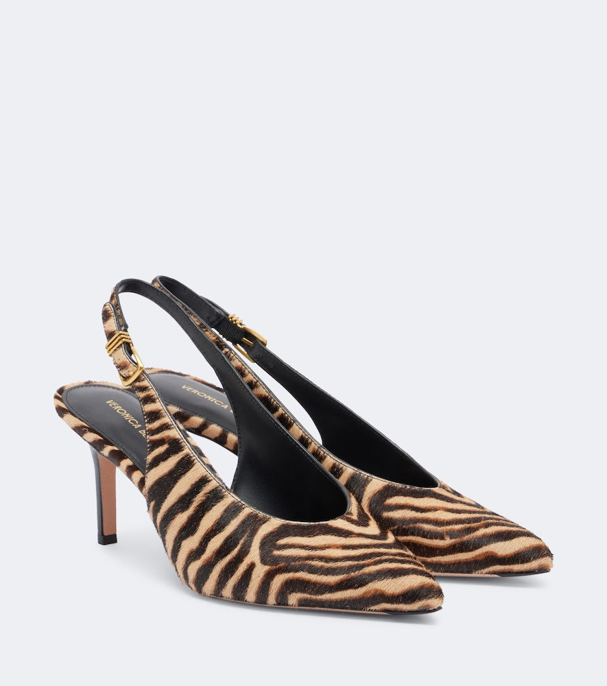 Veronica Beard Luciana calf hair slingback pumps
