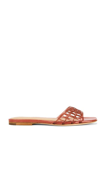 Veronica Beard Maris Jelly Sandal in Orange | Persimmon Flat Slides for Women