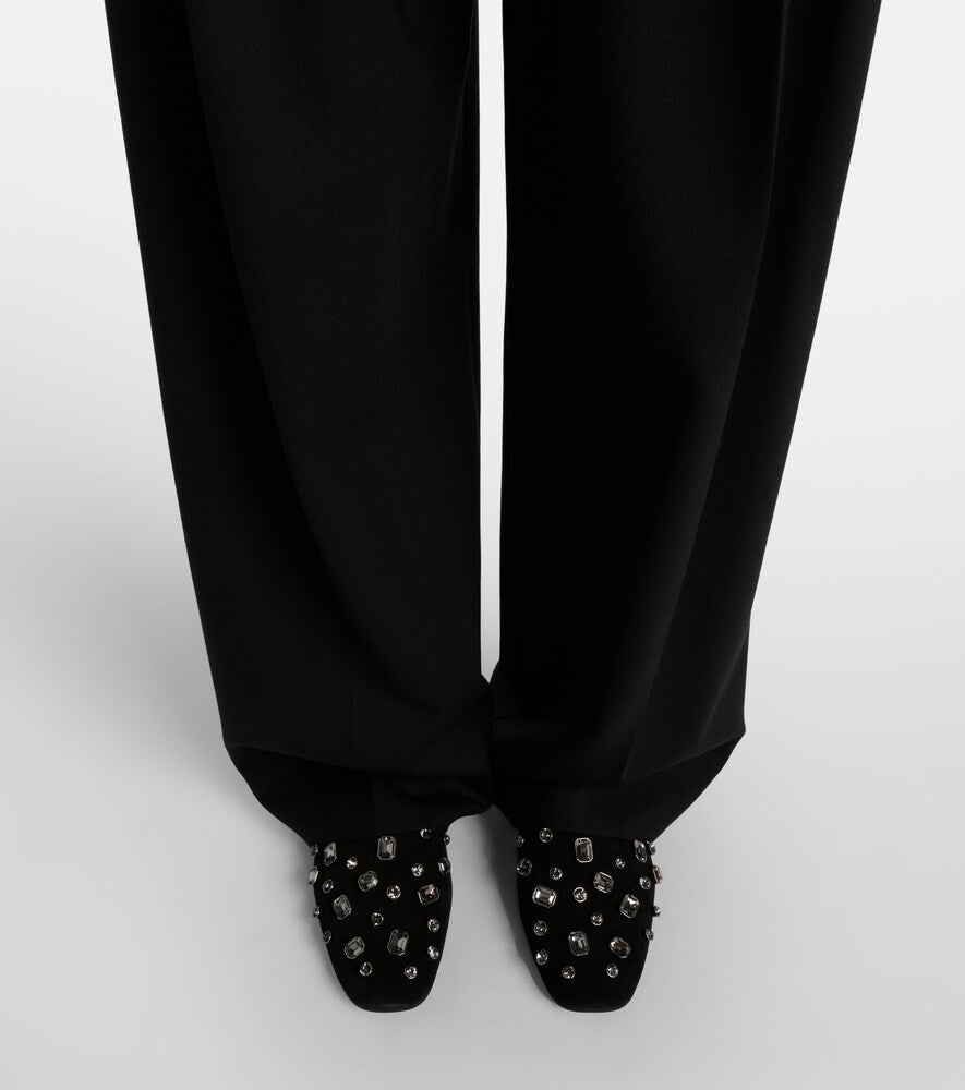 Veronica Beard Narcisa crystal-embellished suede mules