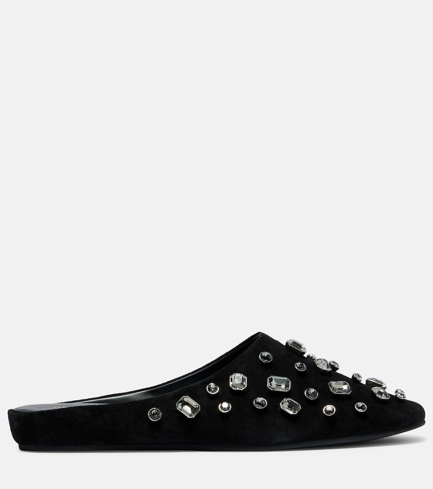 Veronica Beard Narcisa crystal-embellished suede mules