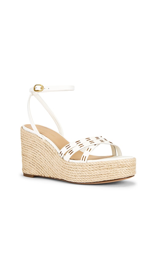 Veronica Beard Philene Wedge Sandal in White