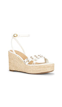 Veronica Beard Philene Wedge Sandal in White