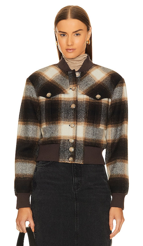 Veronica Beard Stanley Bomber Jacket in Brown