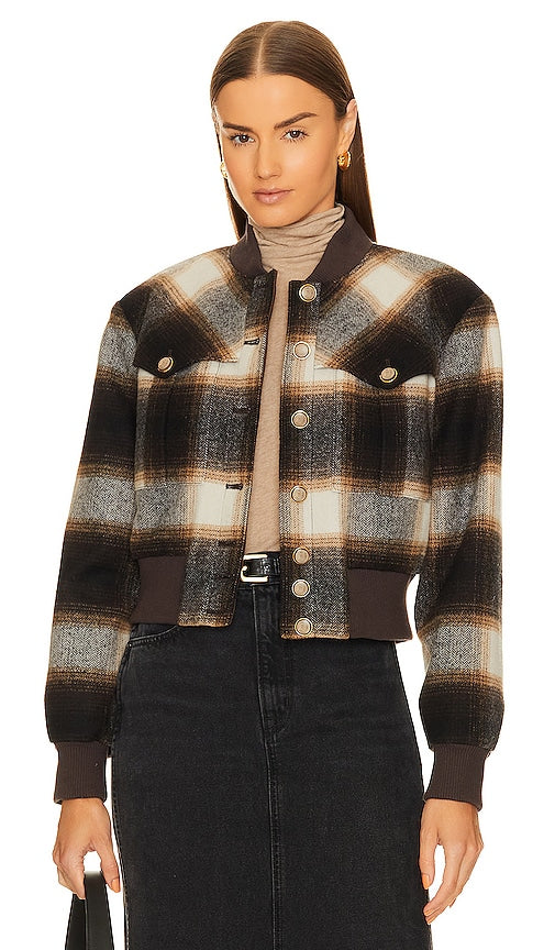 Veronica Beard Stanley Bomber Jacket in Brown - Veronica Beard Stanley - Blouson aviateur marron - Veronica Beard Stanley 棕色飞行员夹克 - Veronica Beard Stanley Bomberjacke in Braun - Veronica Beard 스탠리 봄버 재킷 브라운 색상 - Giubbotto bomber Veronica Beard Stanley in marrone