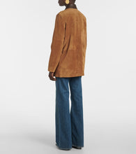 Veronica Beard Suz leather-trimmed suede jacket