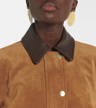 Veronica Beard Suz leather-trimmed suede jacket