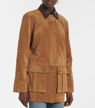 Veronica Beard Suz leather-trimmed suede jacket