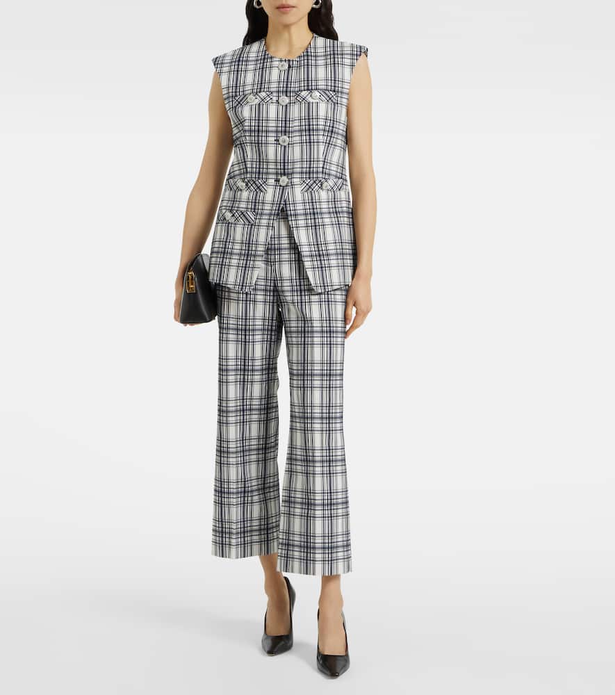 Veronica Beard Tamara plaid cotton-blend vest