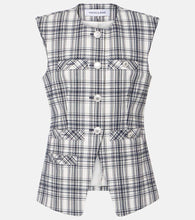 Veronica Beard Tamara plaid cotton-blend vest