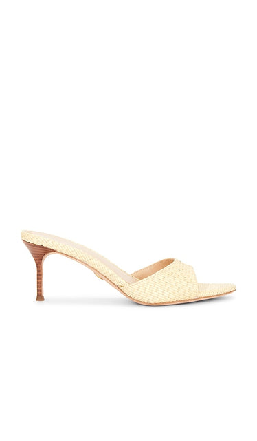 Veronica Beard Tia Heel in Beige | Natural Open Toe Heels for Women
