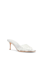 Veronica Beard Tia Jelly Heel in Metallic Silver, grey
