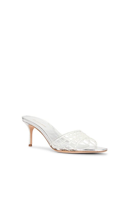 Veronica Beard Tia Jelly Heel in Metallic Silver, grey
