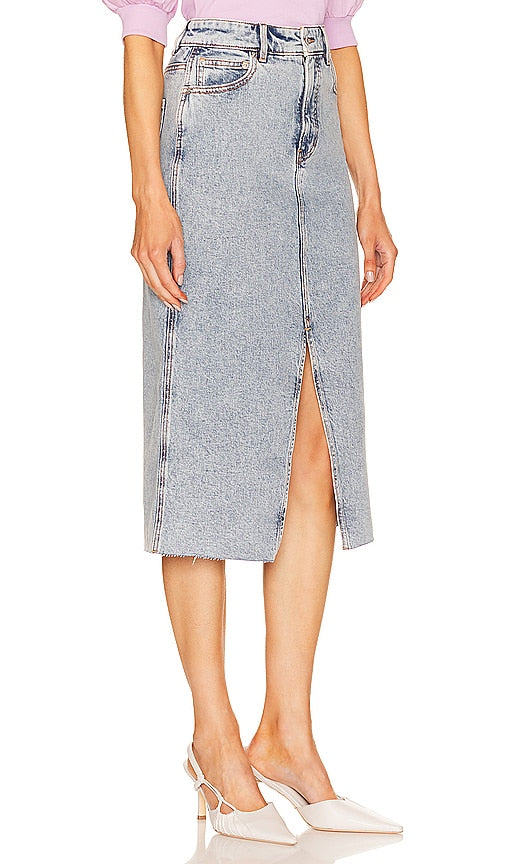 Veronica Beard Victoria Long Midi Skirt in Blue