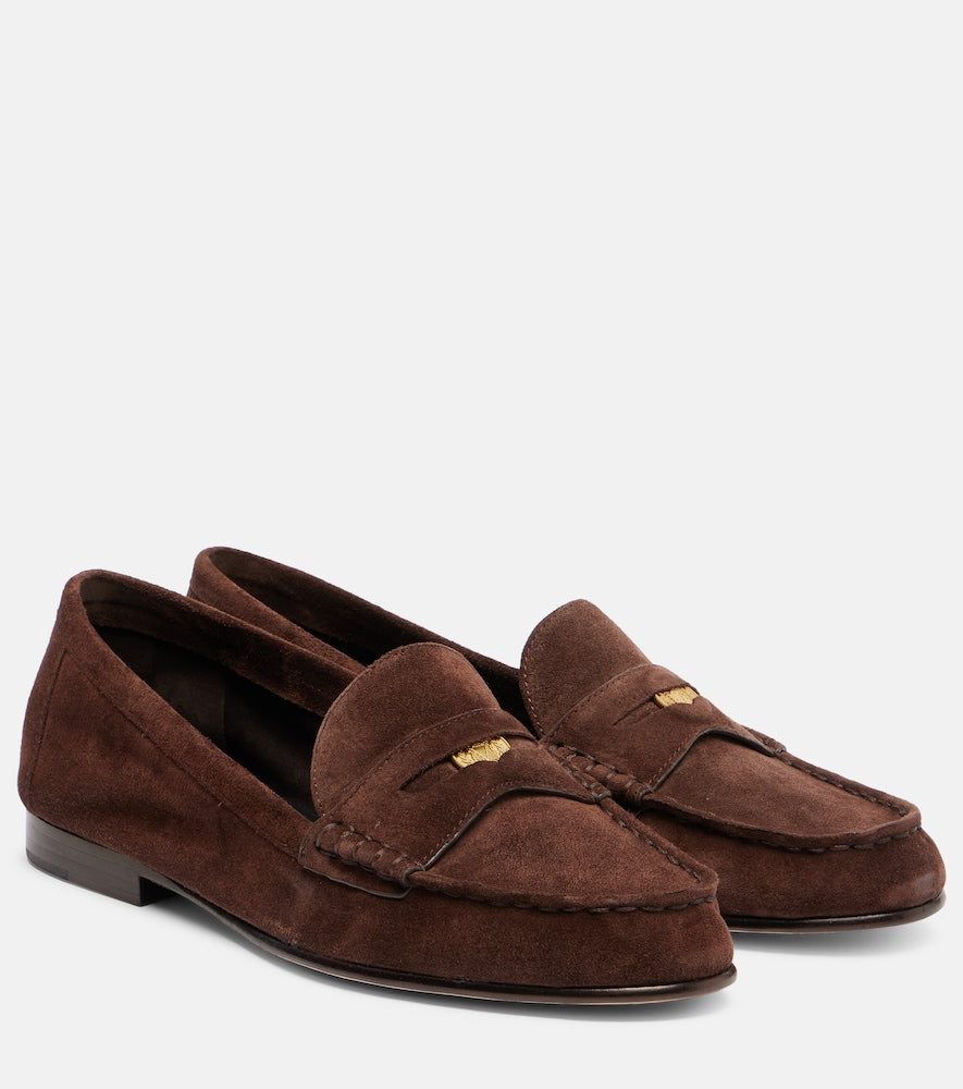 Brown Veronica Beard Suede penny loafers - Loafers