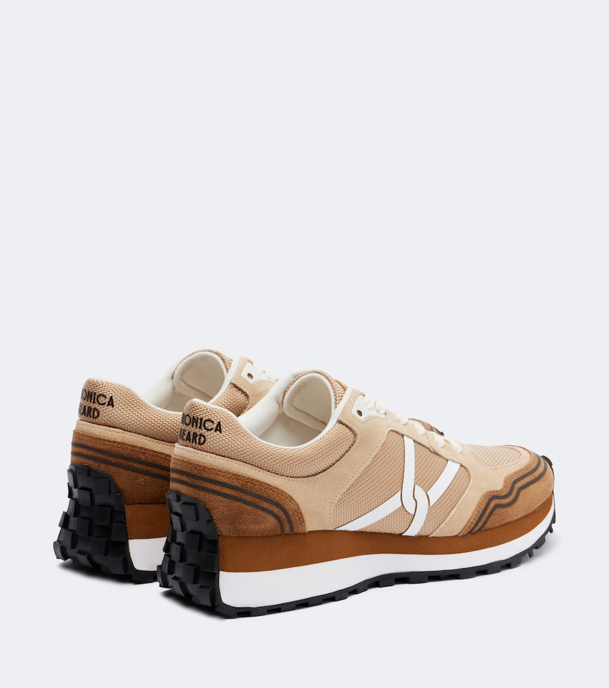 Veronica Beard Valentina suede-trimmed sneakers in Brown - Low-Top Sneakers