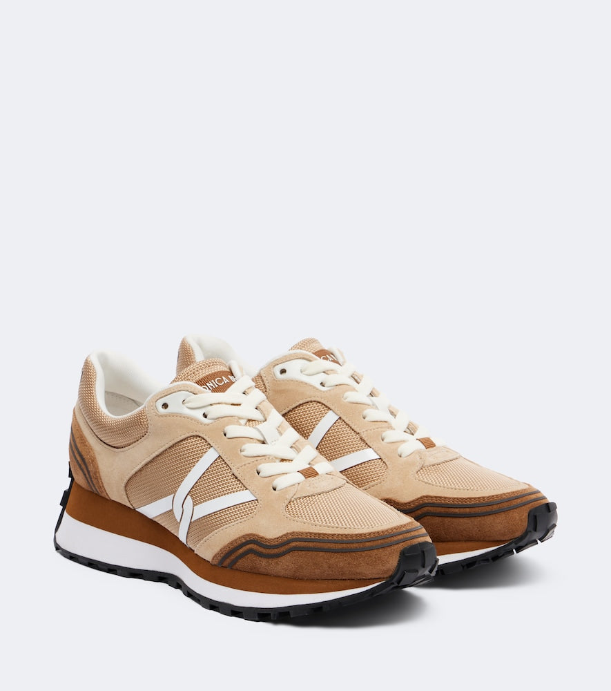 Veronica Beard Valentina suede-trimmed sneakers in Brown - Low-Top Sneakers