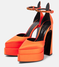 Versace Aevitas Pointy satin platform pumps