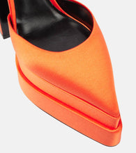 Versace Aevitas Pointy satin platform pumps