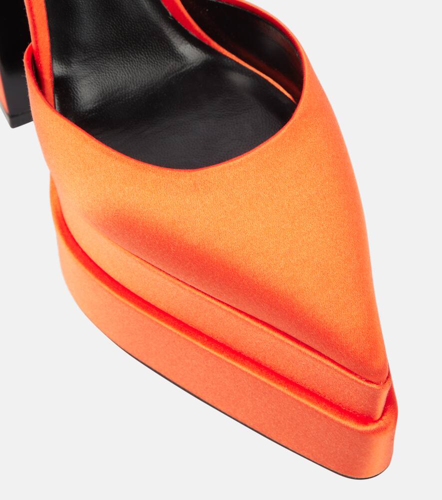 Versace Aevitas Pointy satin platform pumps