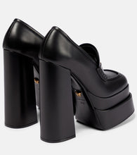 Versace Aevitas leather platform loafer pumps