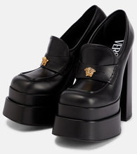 Versace Aevitas leather platform loafer pumps