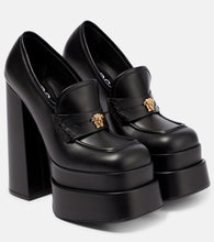 Versace Aevitas leather platform loafer pumps - 范思哲 Aevitas 皮革厚底乐福鞋