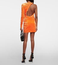 Versace Asymmetric velvet minidress