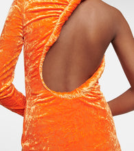 Versace Asymmetric velvet minidress