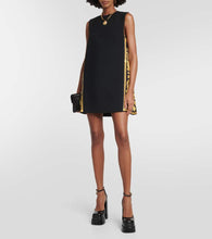 Versace Barocco crêpe and twill shift dress