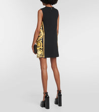 Versace Barocco crêpe and twill shift dress