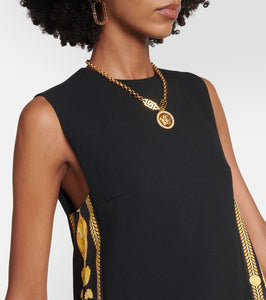 Versace Barocco crêpe and twill shift dress