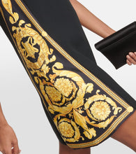 Versace Barocco crêpe and twill shift dress