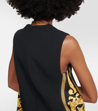 Versace Barocco crêpe and twill shift dress