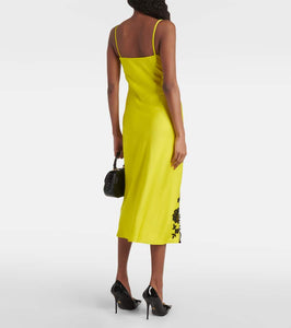 Versace Barocco lace-appliqué slip dress
