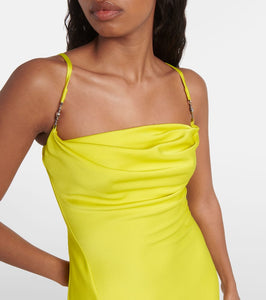 Versace Barocco lace-appliqué slip dress