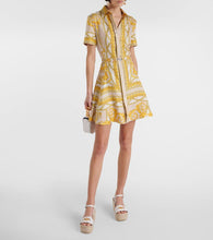 Versace Barocco silk twill shirt dress