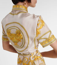 Versace Barocco silk twill shirt dress