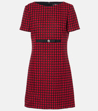 Versace Checked wool-blend tweed mini dress