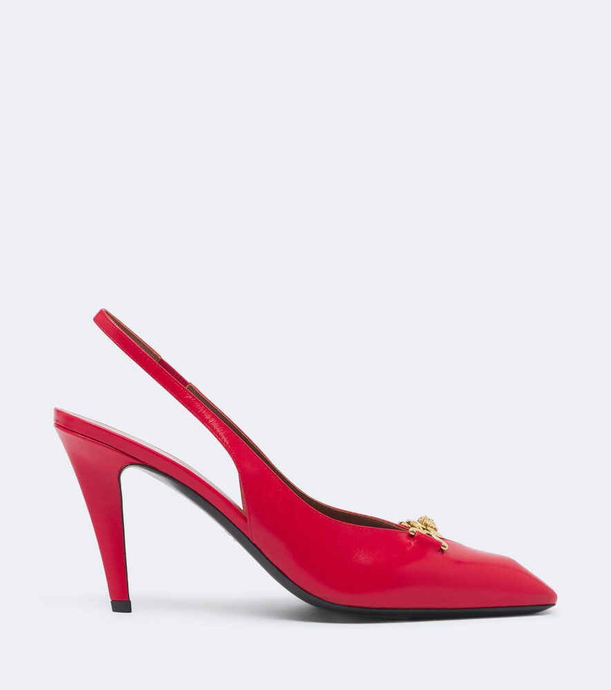 Versace Clelia Medusa leather slingback pumps