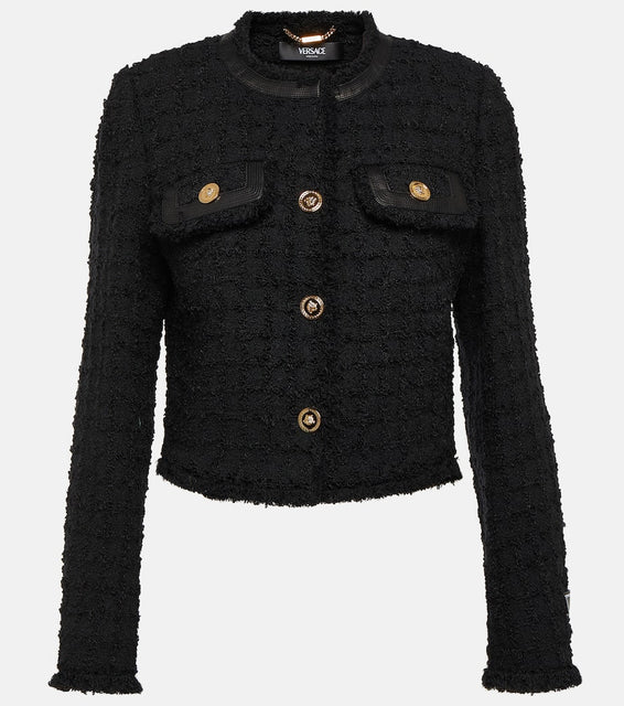 Versace Cropped boucl√É¬© jacket
