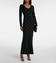Versace Crystal-embellished virgin wool midi dress