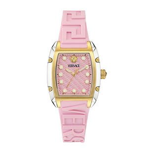 Versace Dominus Pink Dial and Pink Silicon Strap Watch 36mm - VE8K00224