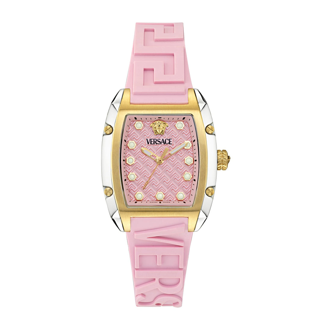 Versace Dominus Pink Dial and Pink Silicon Strap Watch 36mm - VE8K00224