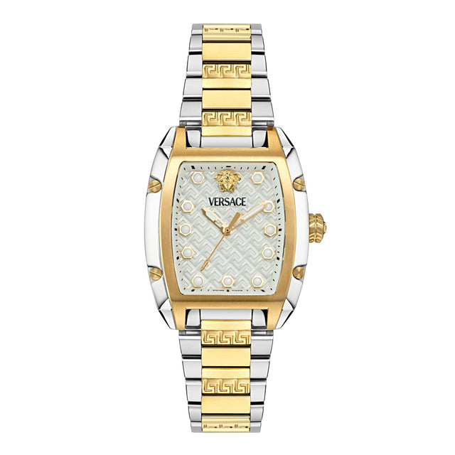 Versace Dominus Silver Dial Two-Tone Stainless Steel Bracelet Watch 36mm - VE8K00424