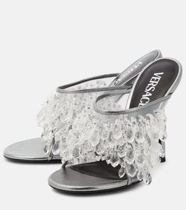 Versace Embellished PVC mules