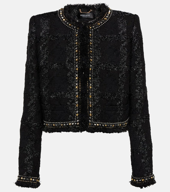 Versace Embellished tweed jacket