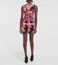 Versace Floral-print jersey minidress